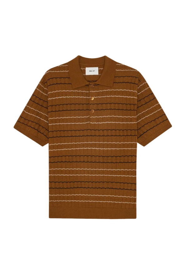 NN.07 Alfie Knit Polo - Cinnamon