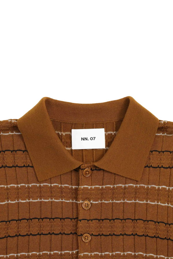NN.07 Alfie Knit Polo - Cinnamon