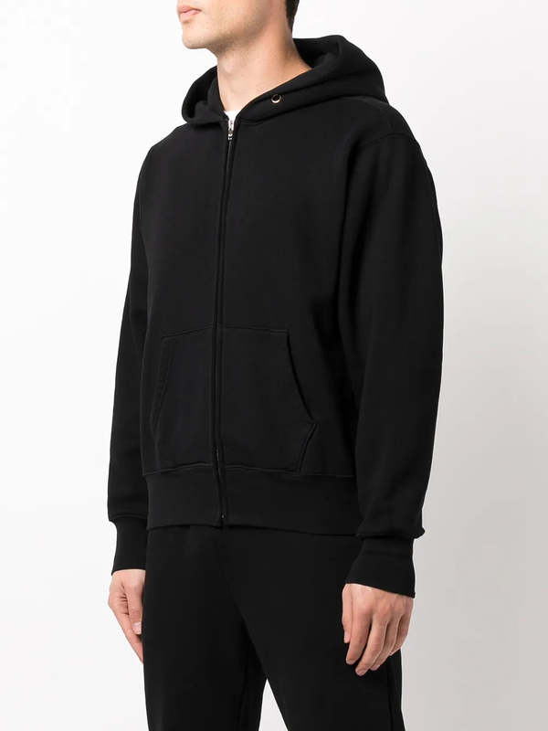 Les Tien Cropped Zip Hoodie - Jet Black