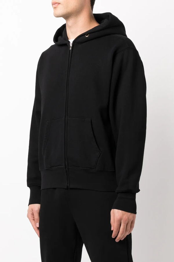 Les Tien Cropped Zip Hoodie - Jet Black