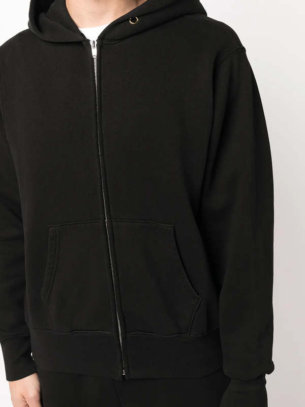Les Tien Cropped Zip Hoodie - Jet Black