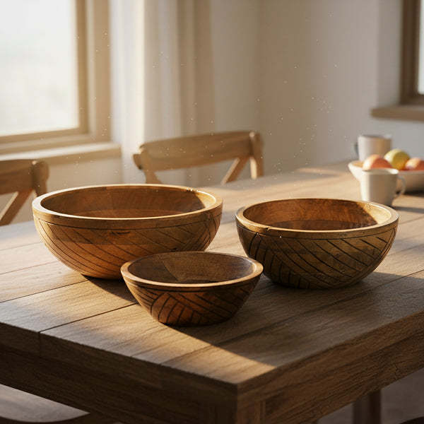 Mela Artisans EarthLines Handcrafted Nested Bowls