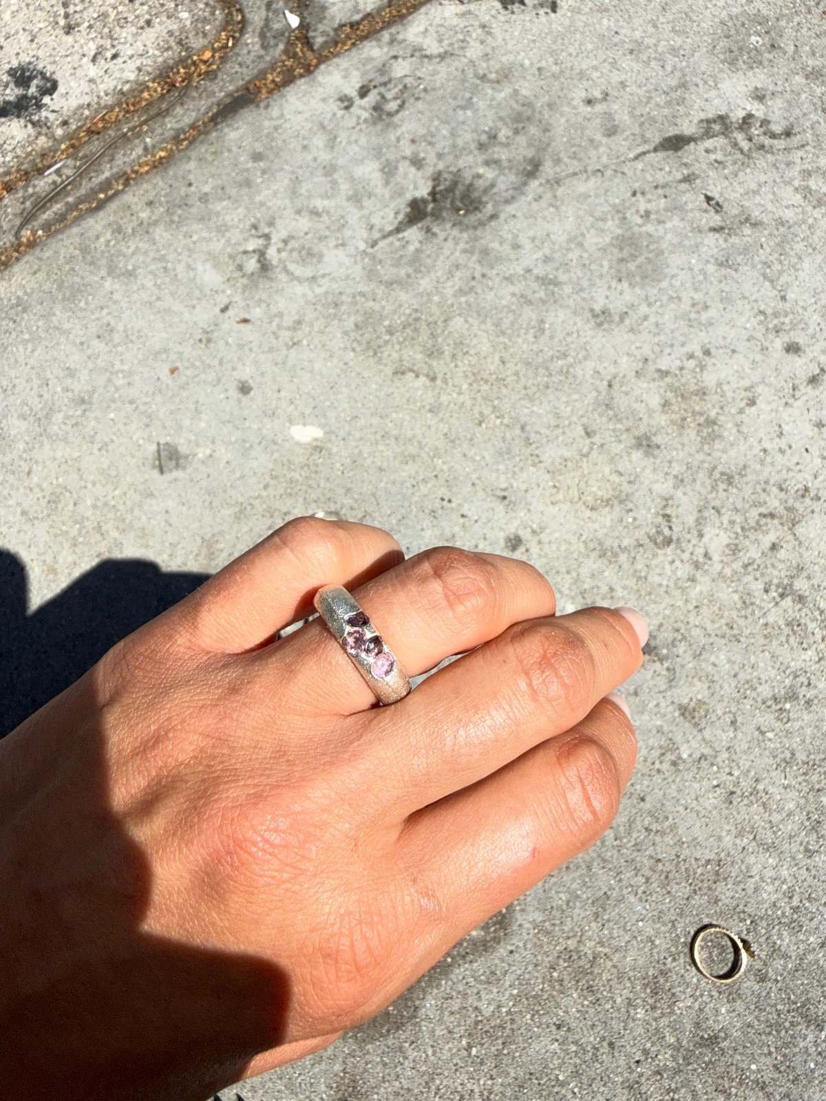 Pas Si Mal Sand Cast Ring with CZs - Image 1 of 3