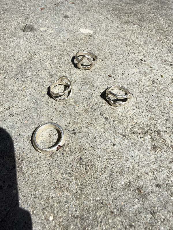 Pas Si Mal Sand Cast Ring with CZs