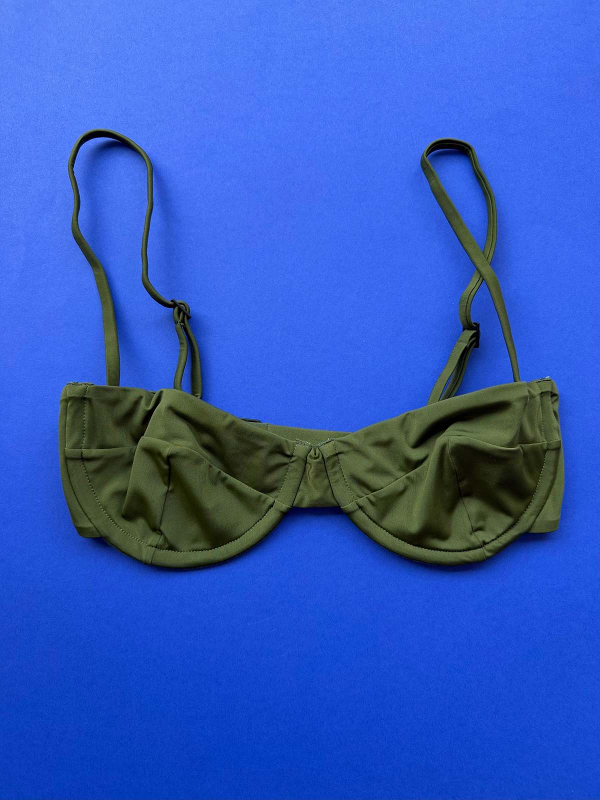 Haight Adjustable Vintage Underwire Bikini Top - Olive Green - Image 1 of 3
