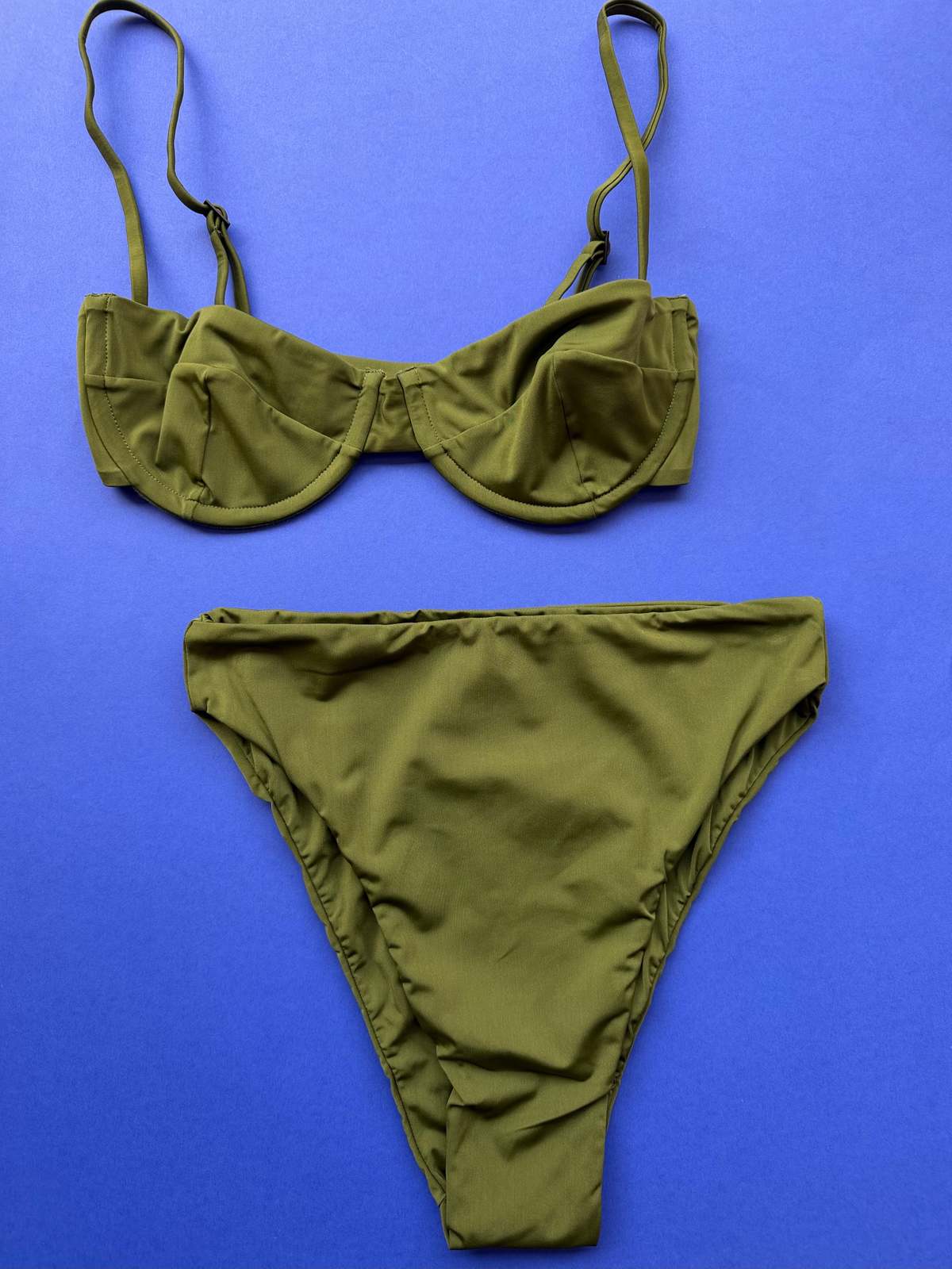 Haight Adjustable Vintage Underwire Bikini Top - Olive Green - Image 3 of 3