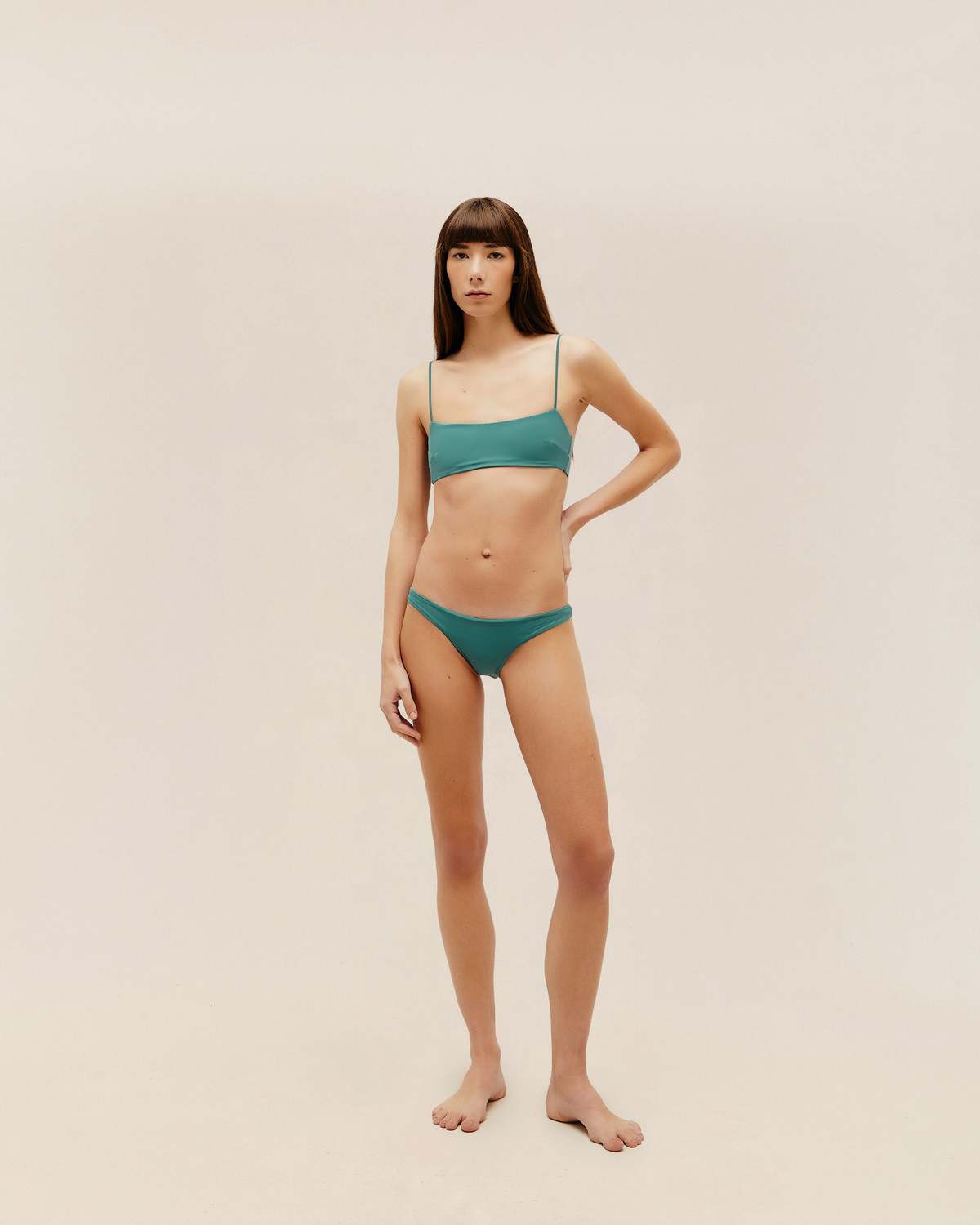 Haight Thin Basic Low Bikini Bottom - Seaweed Green - Image 2 of 3