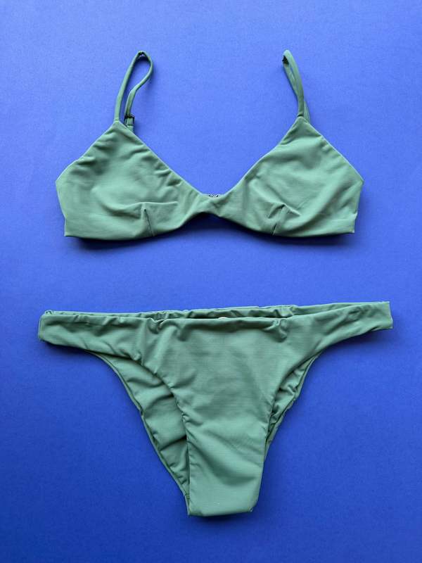 Haight Thin Basic Low Bikini Bottom - Seaweed Green