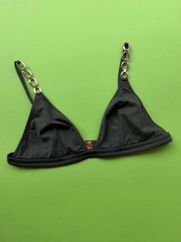 Melissa Odabash Mexico Chain Triangle Bikini Top - Olive