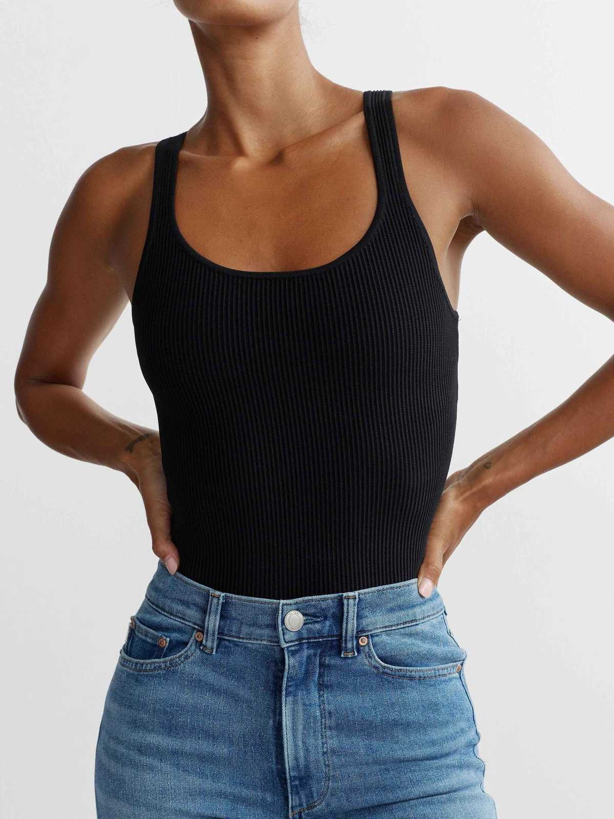 DL 1961 Scoop Neck Tank Instasculpt Rib - Image 2 of 7