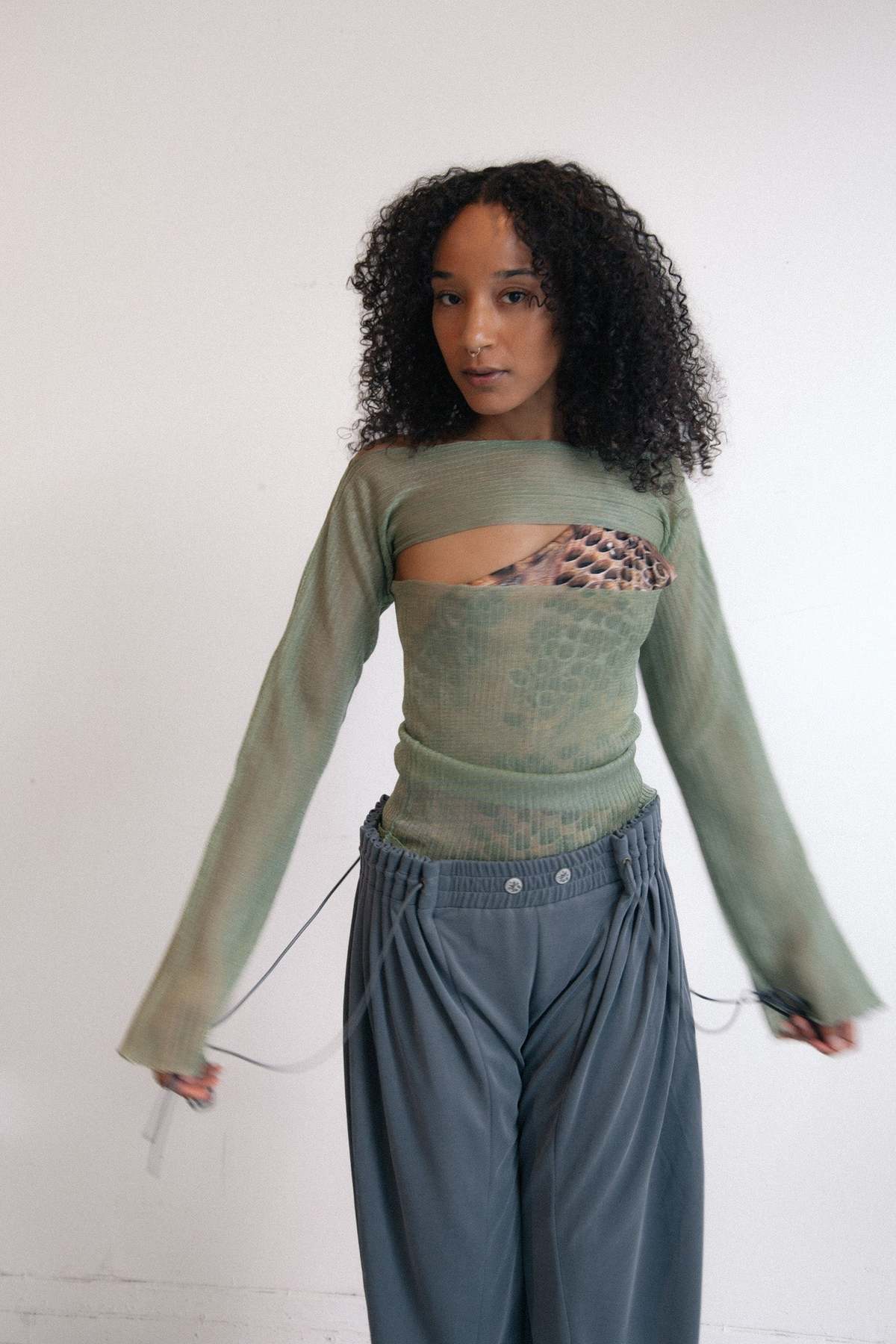 Ulika Sanctus Curtain Jogger Pants - Washed Blue - Image 2 of 6