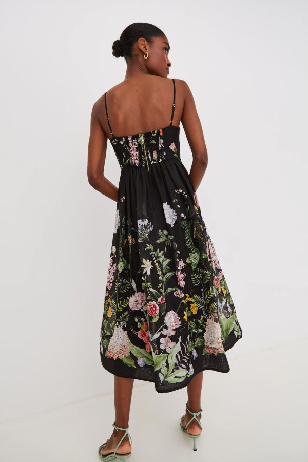 Cara Cara Pero Midi Dress - Bloomsfield Black
