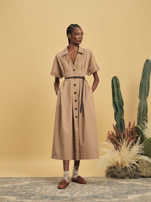 Kika Vargas Letitia Dress - Camel