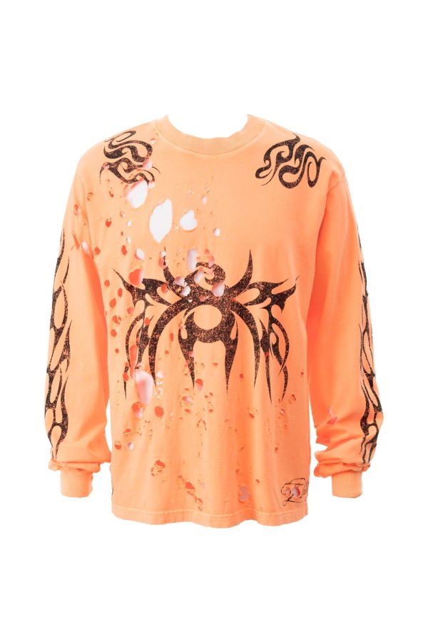 Hellstar Tribal Long Sleeve Tee - Orange