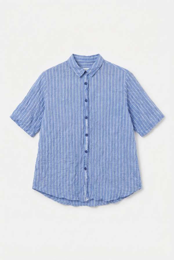 Pas de Calais Stripe SS Blouse - Saxe Blue Pas de Calais Stripe SS Blouse - Saxe Blue