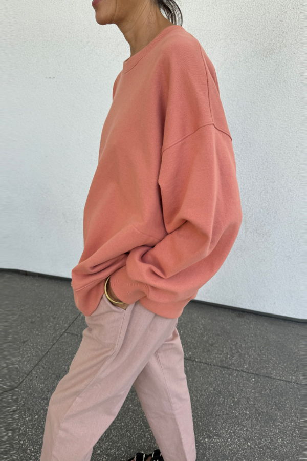 Two Japanese Cotton Sweatshirt - Coral