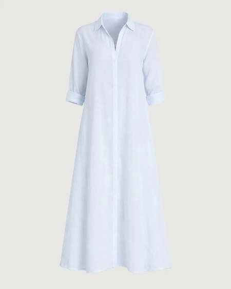chinese dress ladies Alexa Maxi Shirt Dress-Pink Peony, Botanic Blush