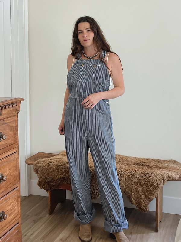 1960s Lee Hickory Overalls - Hickory Stripe | Garmentory