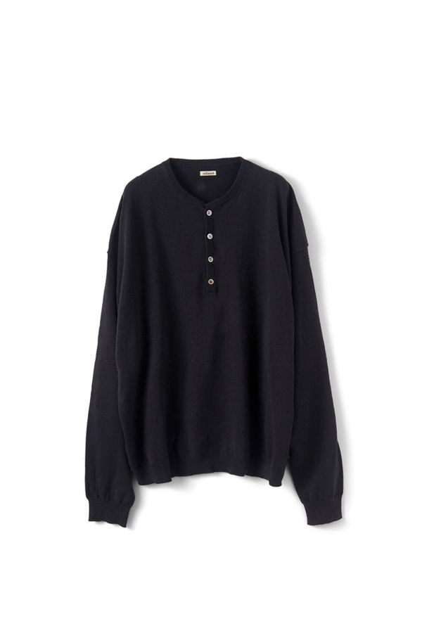 REFOMED Old Henley Neck Knit - Black