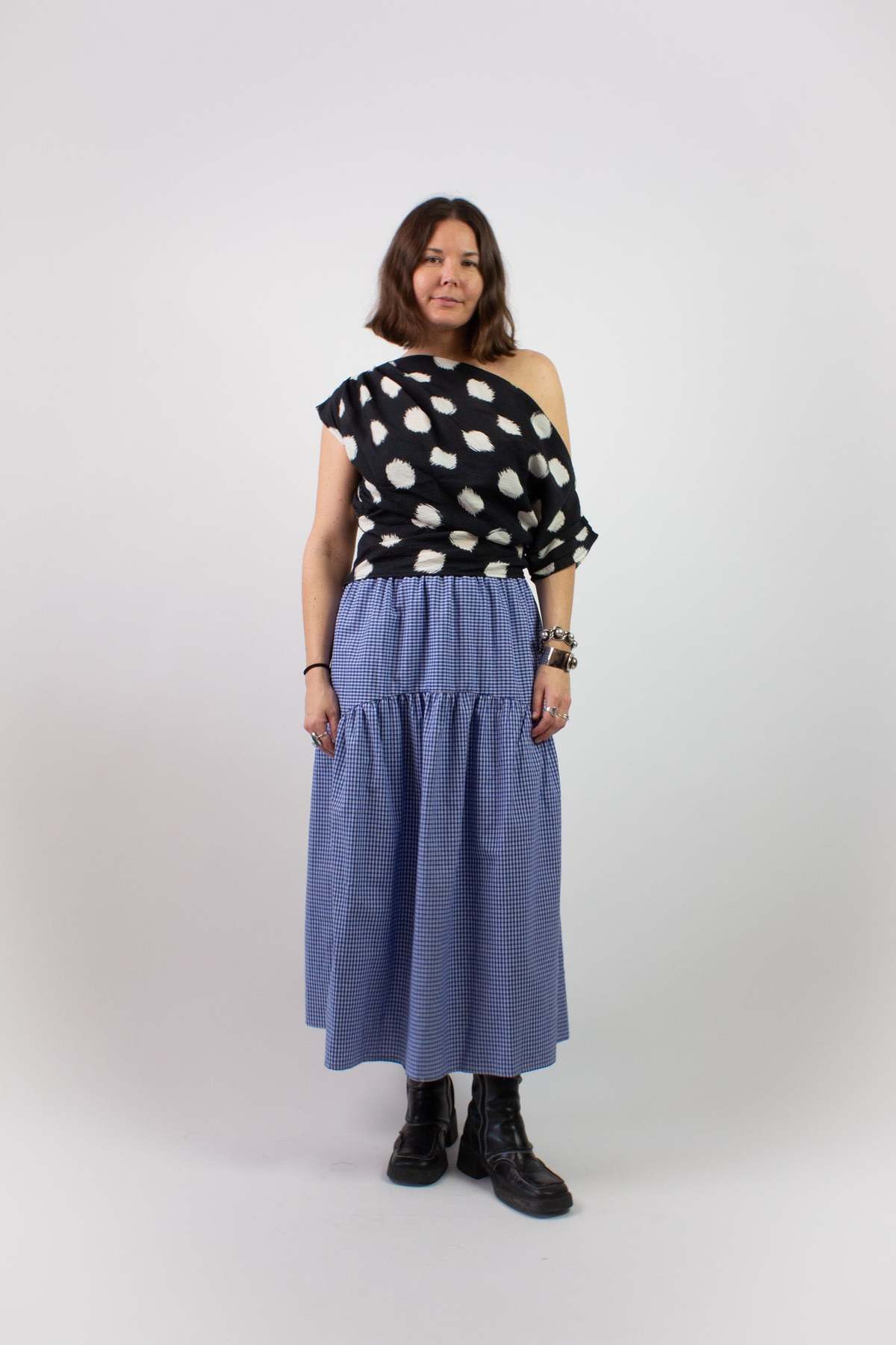 A Bronze Age Gingham Field Skirt - Image 1 of 9