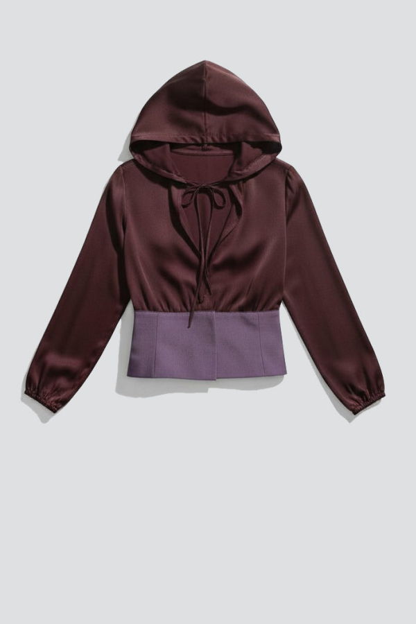 Jovana Markovic Brown Silk Hoodie