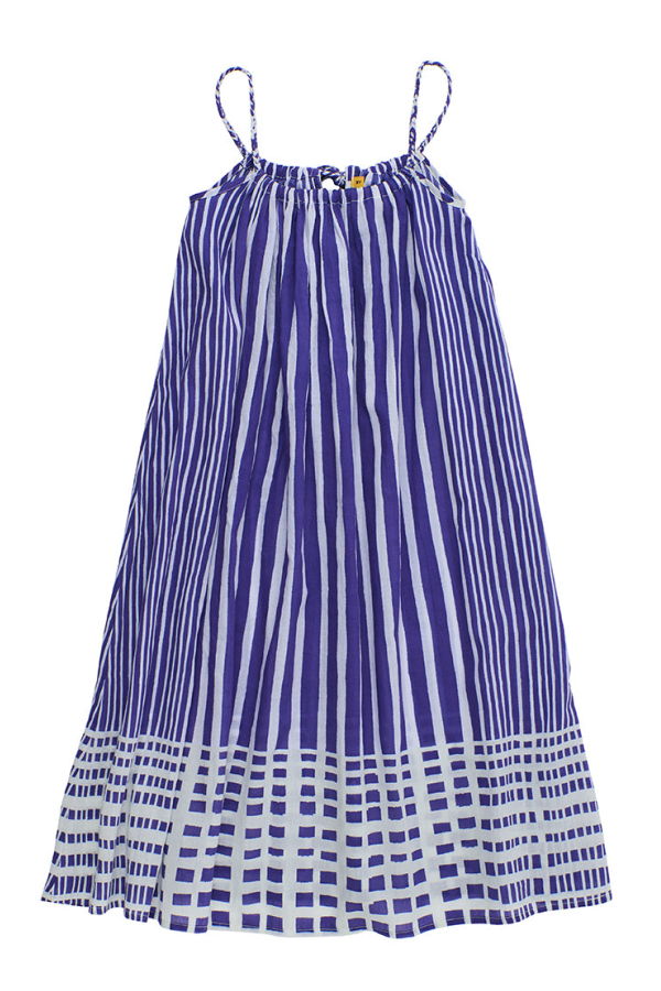 KIDS Maison Mangostan Bali Striped Dress - Blue and White
