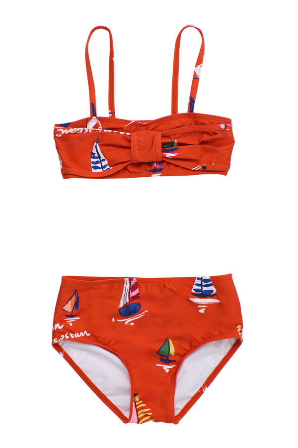 KIDS Maison Mangostan Child Barcos Bow Bikini Swimsuit - Red