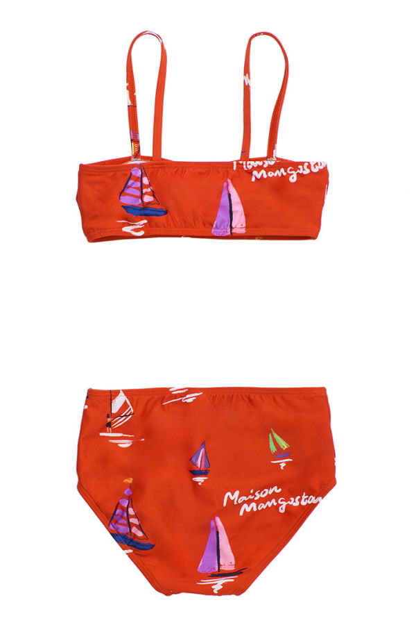 KIDS Maison Mangostan Child Barcos Bow Bikini Swimsuit - Red