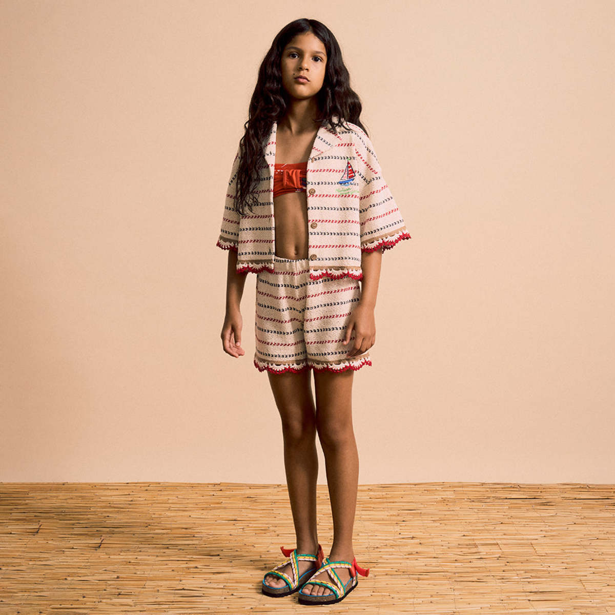 KIDS Maison Mangostan Child Barcos Knit Shirt - Cream - Image 3 of 4