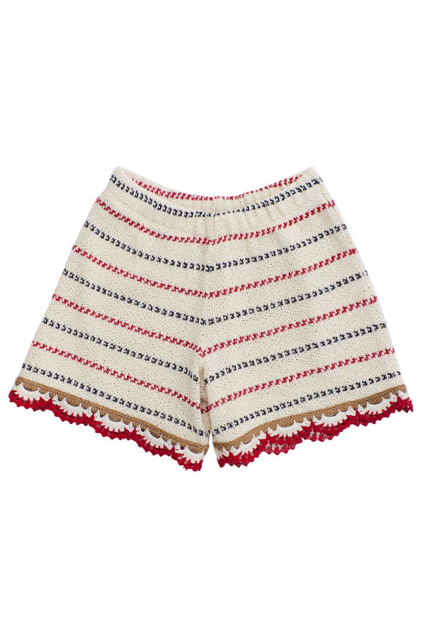 KIDS Maison Mangostan Barcos Knit Shorts - Cream