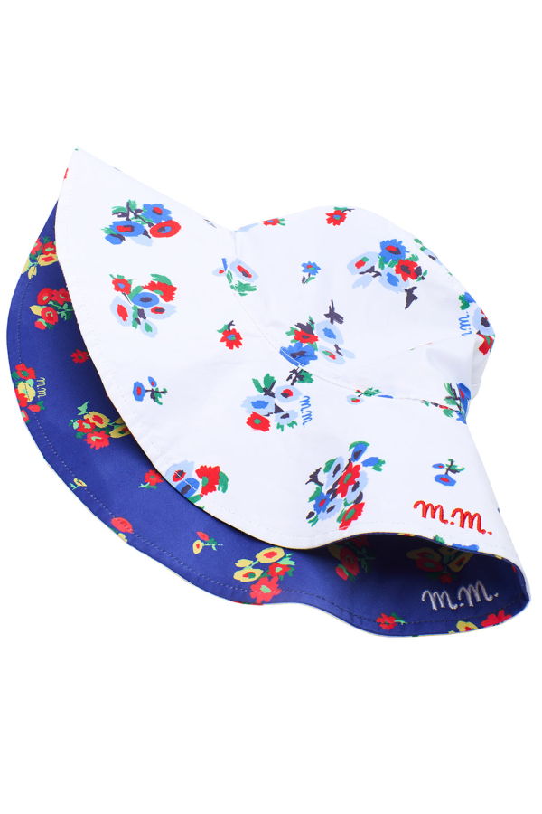 KIDS Maison Mangostan Child Blossom Reversible Sun Hat - Blue