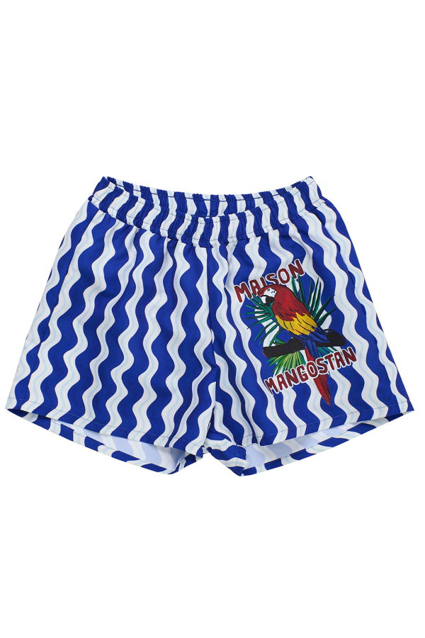 KIDS Maison Mangostan Child Loros Wavy Swim Shorts - Blue