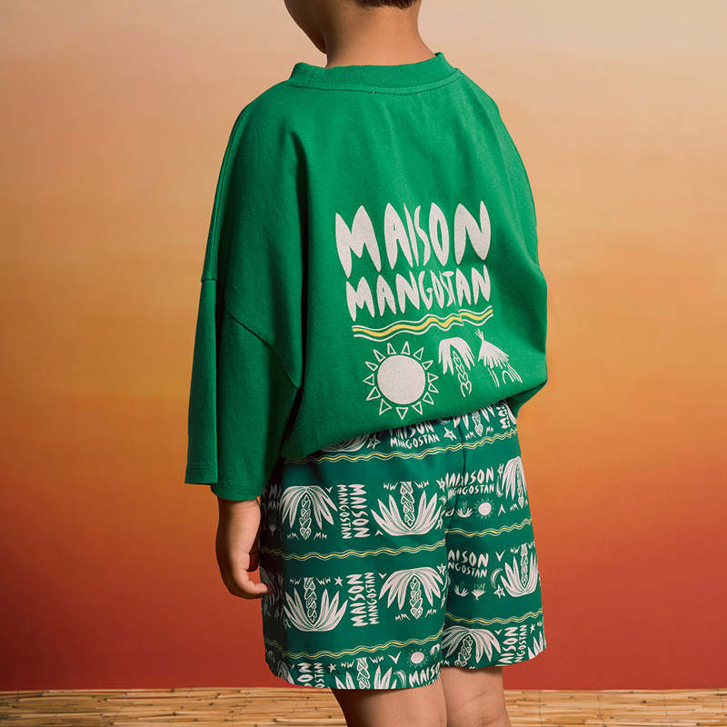 KIDS Maison Mangostan Palma Swim Shorts - Green