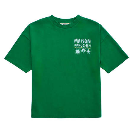 Kids Maison Mangostan Child Terry T Shirt - Pink/Red Stripes