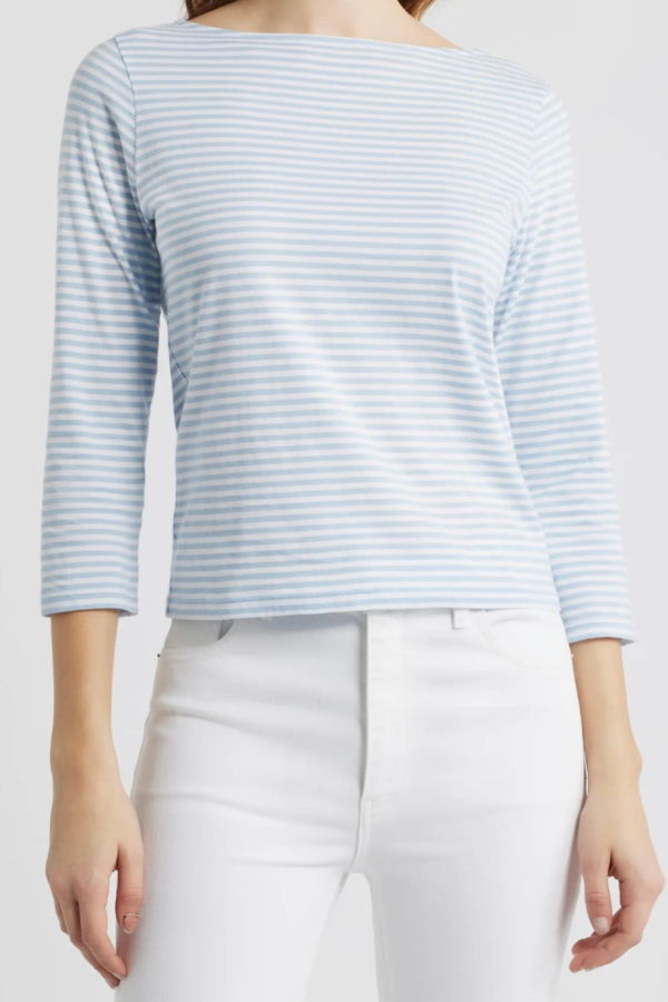 FRAME Denim The Striped Boatneck Top