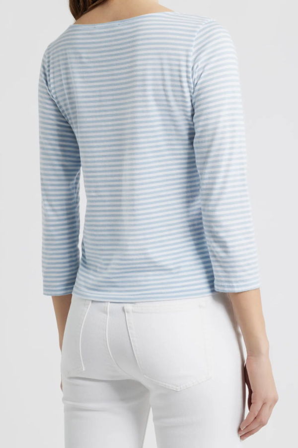 FRAME Denim The Striped Boatneck Top