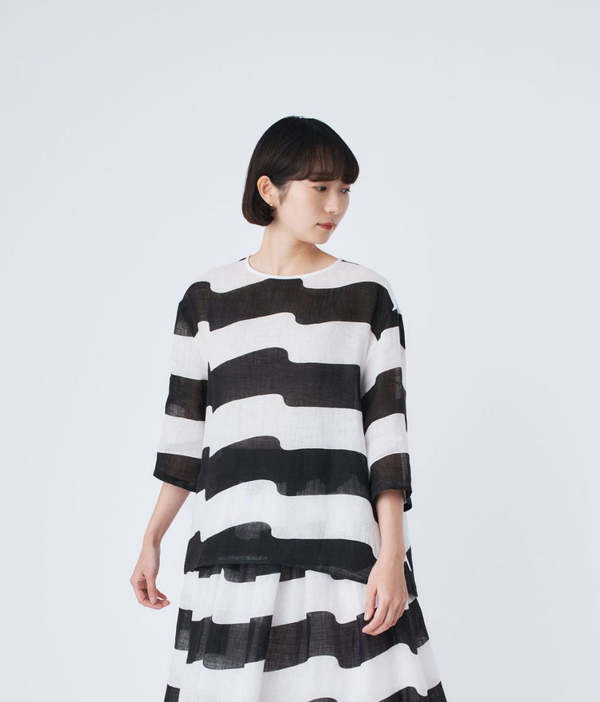 MINA PERHONEN Linen Wind Flag Top