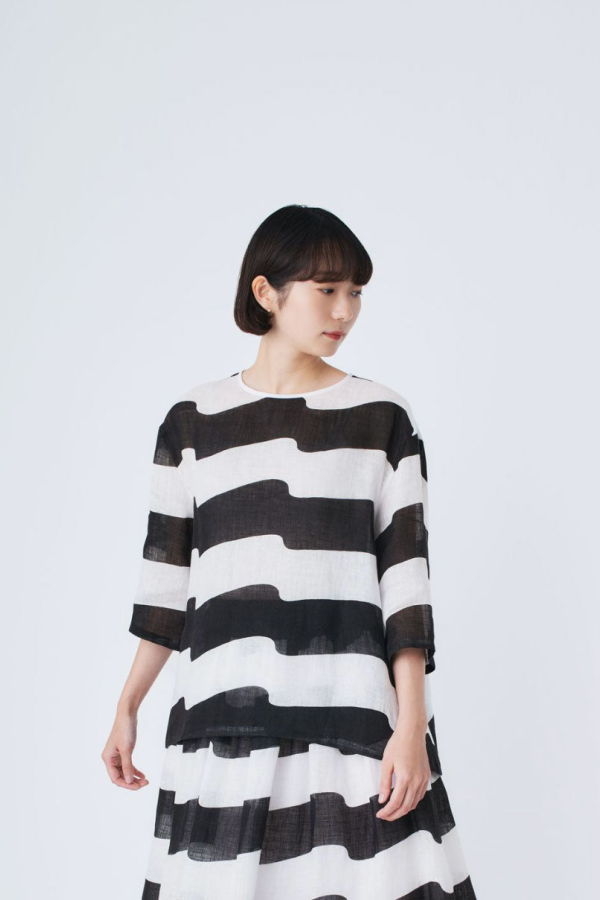 MINA PERHONEN Linen Wind Flag Top