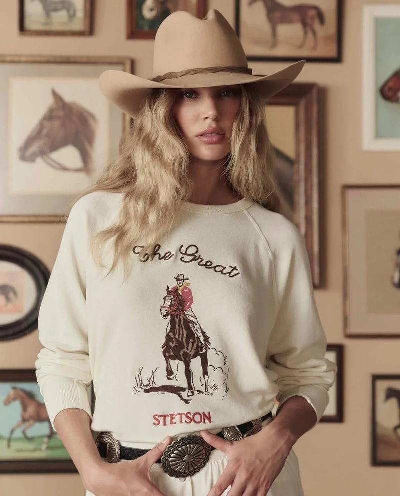 The Great. X Stetson The College Sweatshirt With Stetson Graphic