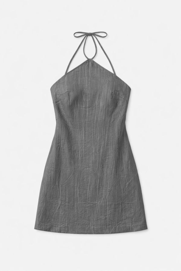Colmillo de Morsa Halter Dress Textured Viscose