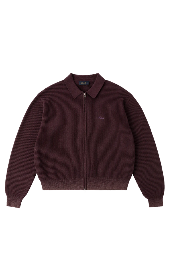 Dime Double Zip Knit - Wine