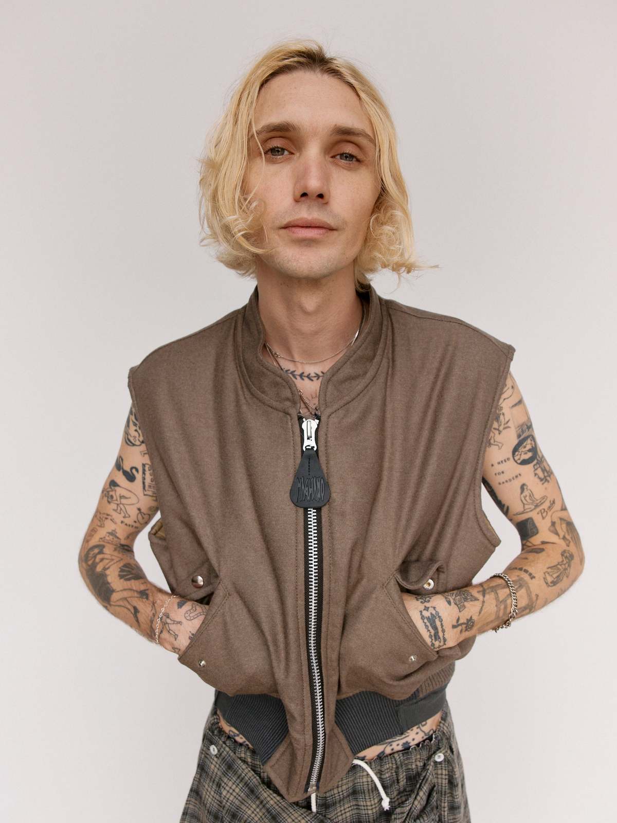 Magliano Wool Bomber Vest - Taupe - Image 1 of 9