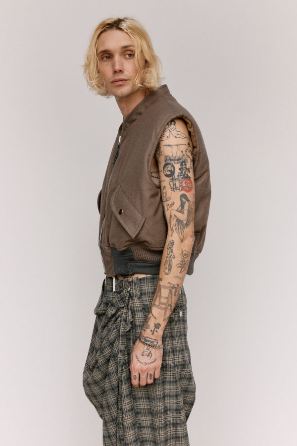 Magliano Wool Bomber Vest - Taupe