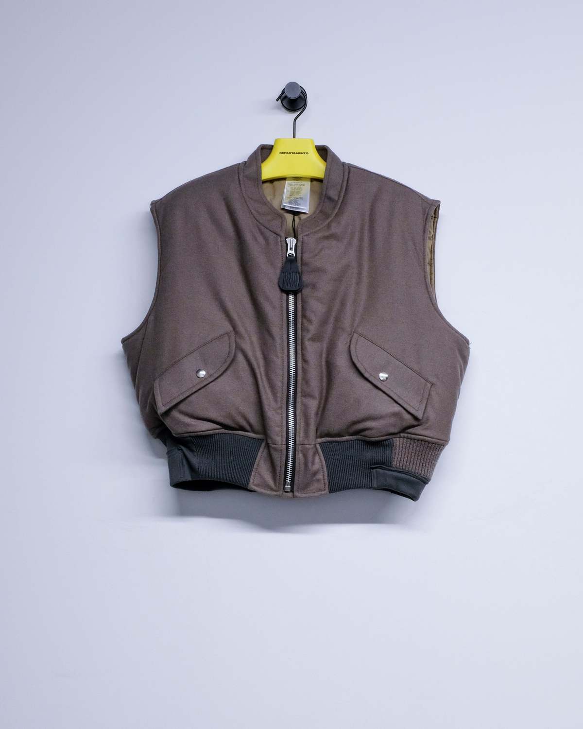 Magliano Wool Bomber Vest - Taupe - Image 8 of 9