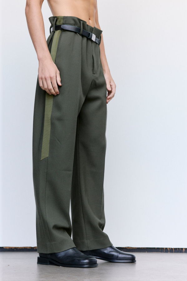 Derrick Tonal Wool Broken Stripe Suit Trouser