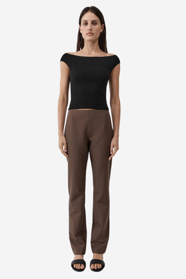 St. Agni Silk Canvas 90s Minimal Pants - Mud