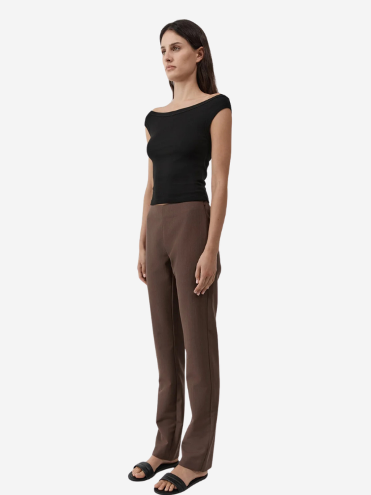 St. Agni Silk Canvas 90s Minimal Pants - Mud - Image 4 of 4