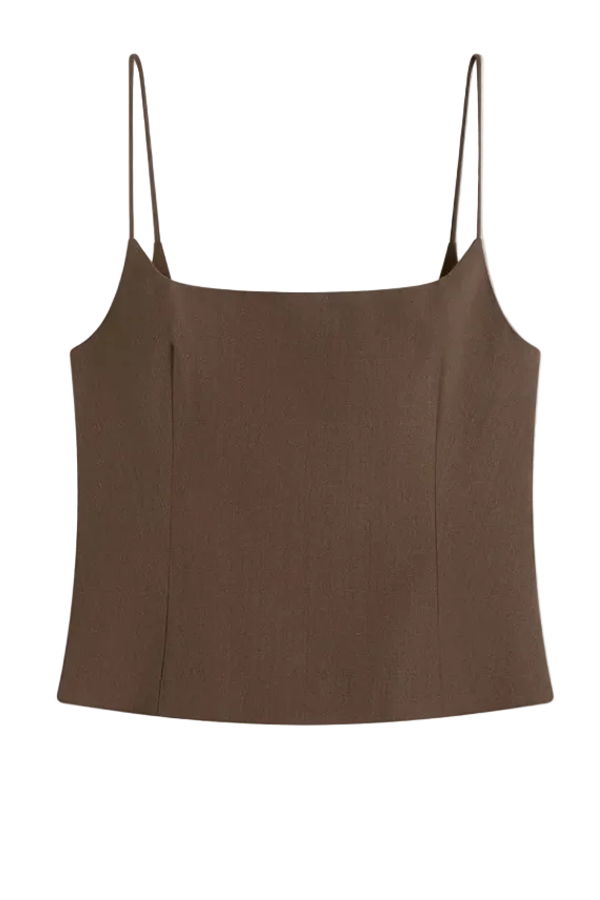 St. Agni Silk Canvas Cami - Mud