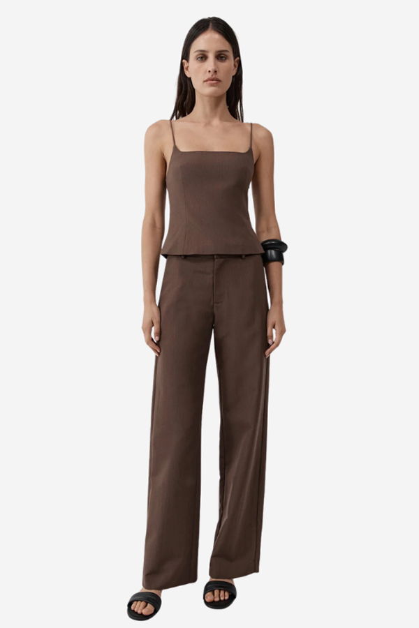 St. Agni Silk Canvas Cami - Mud