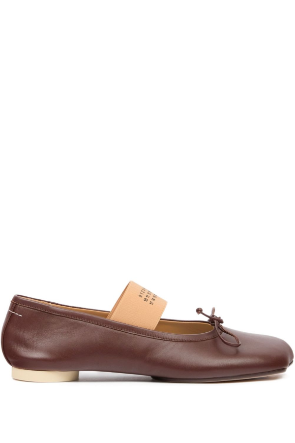 MM6 Maison Margiela Leather Ballets Flats - Leather Brown